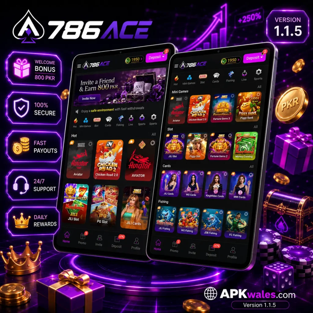 786 ACE game APK download banner for Android devices