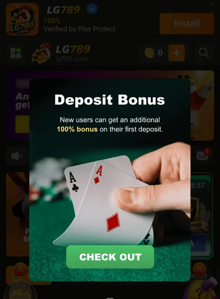 LG789 game APK deposite bonus image for android users