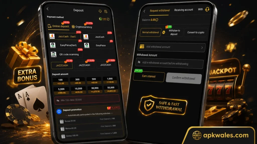 PKR999 Game deposit and withdraw banner
