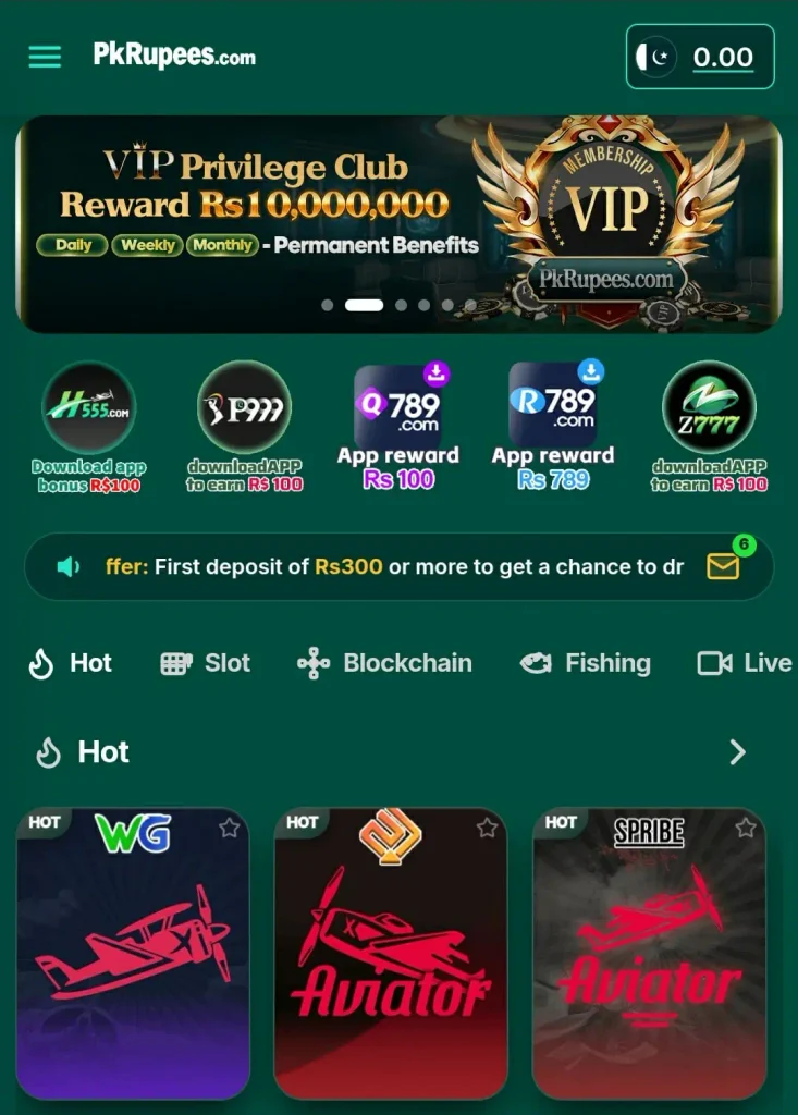 PkRupees game homepage image