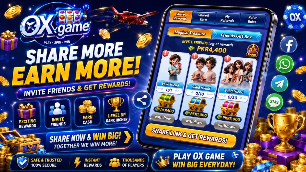 OX game share and earn reward