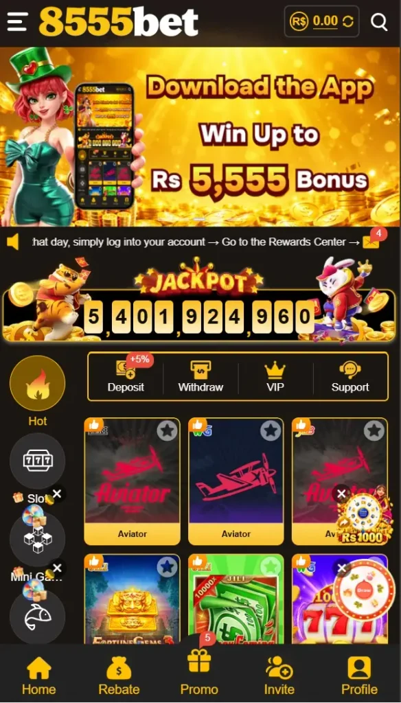 8555Bet game dashboard image