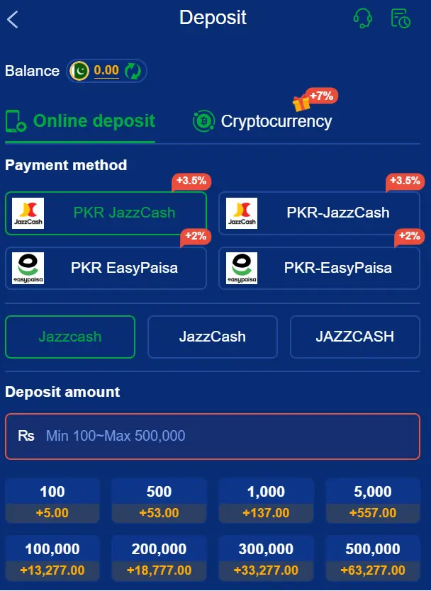 J33 game deposit options