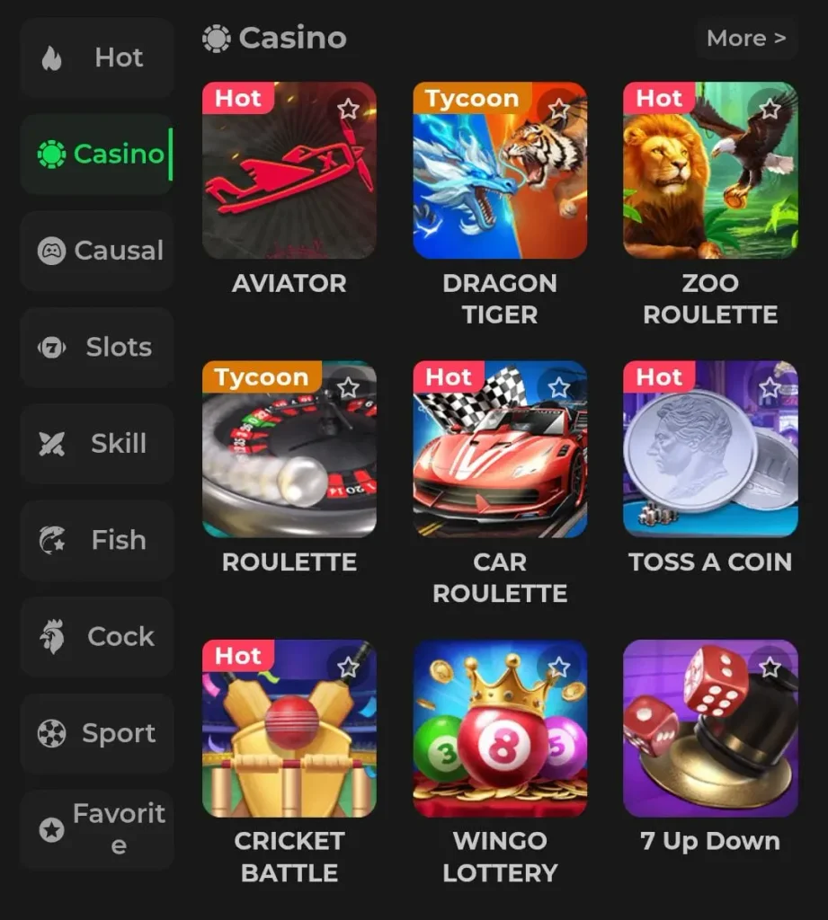 PK66 Game lobby showing available online games