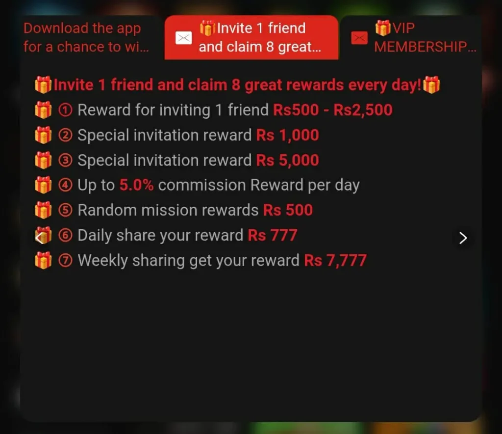 777SX game invite reward