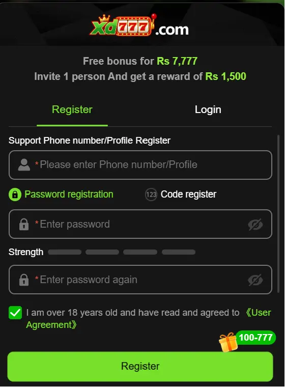 registration og xd777 game