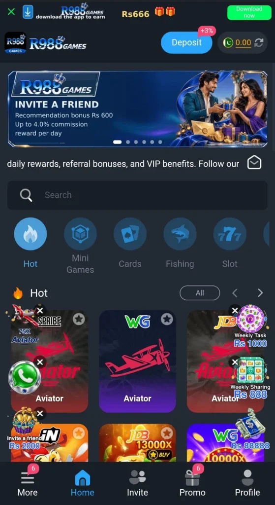 R988 game dashboard Image